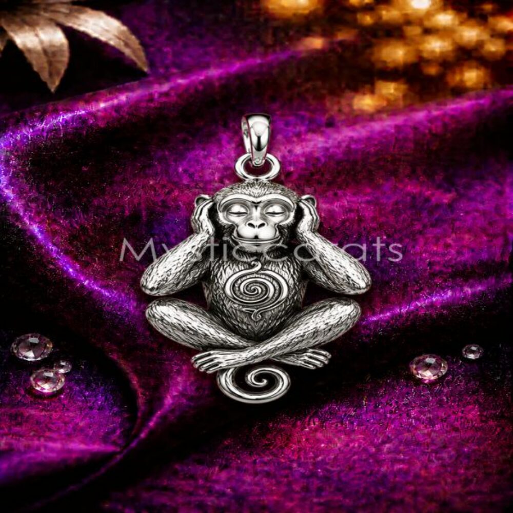 925 Sterling Silver "Hear No Evil" Monkey Pendant