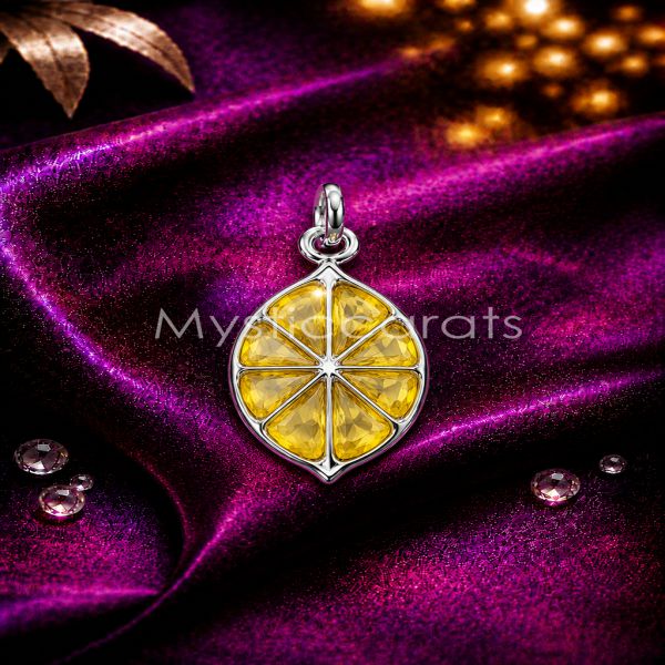 925 Sterling Silver Lemon Slice Fruit Pendant