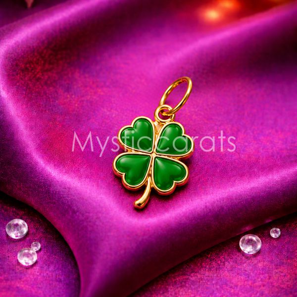 925 Sterling Silver Gold Plated Four-Leaf Clover Pendant