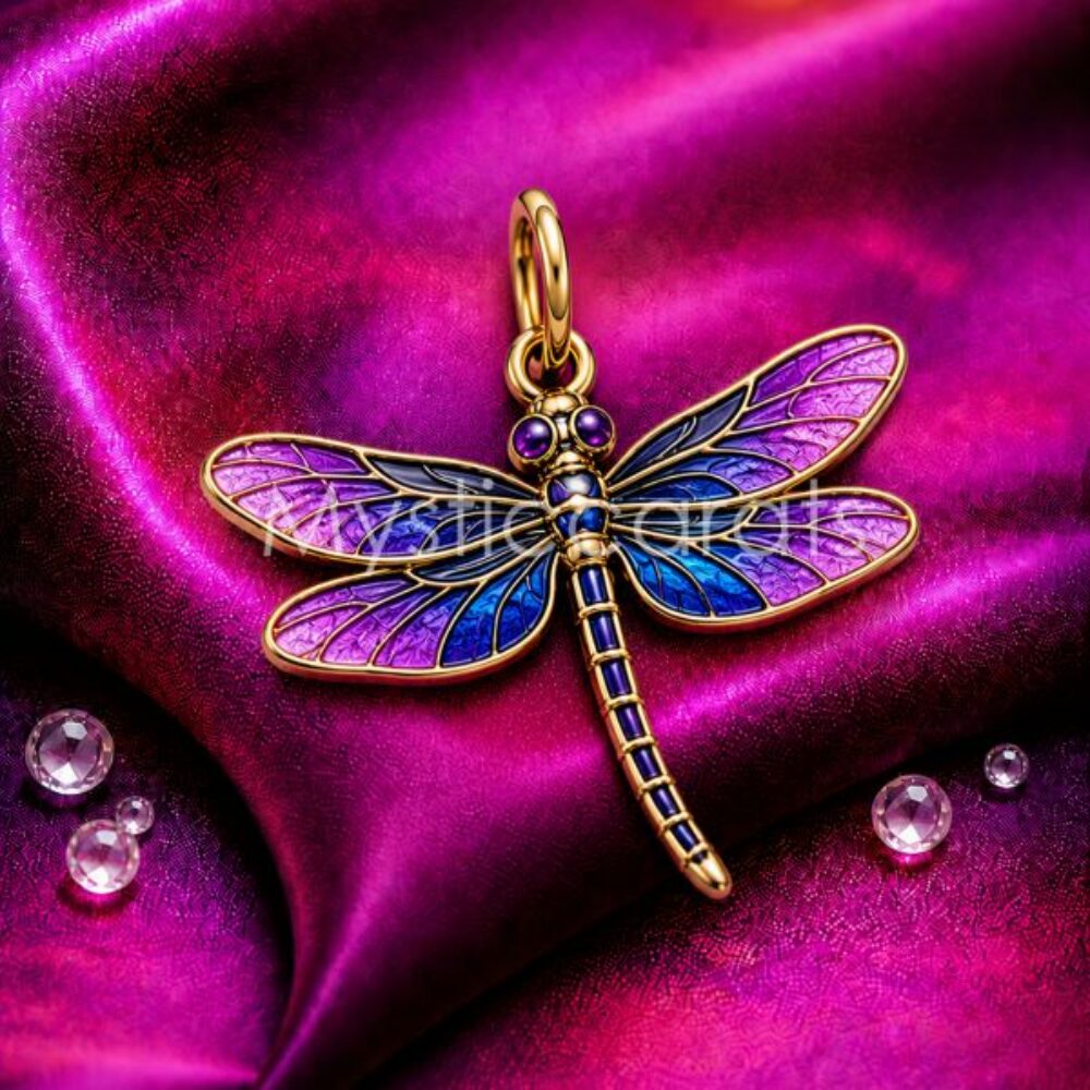 925 Sterling Silver Gold Plated Dragonfly Pendant