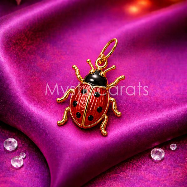 925 Sterling Silver Gold Plated Ladybug Pendant