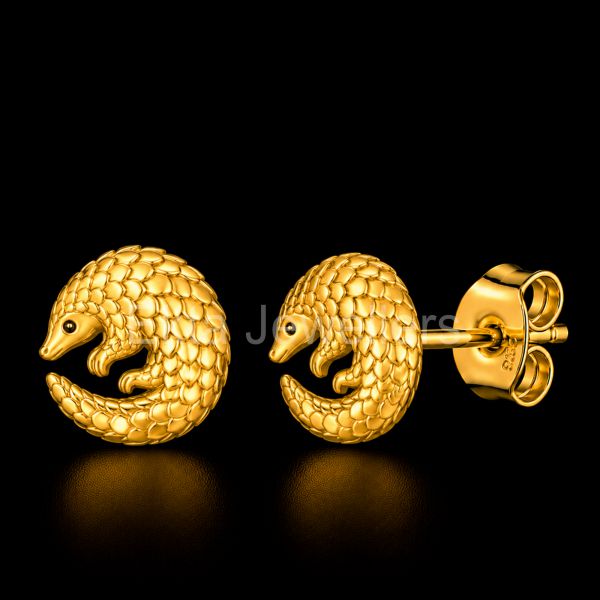 Pangolin 925 Sterling Silver Stud Earrings