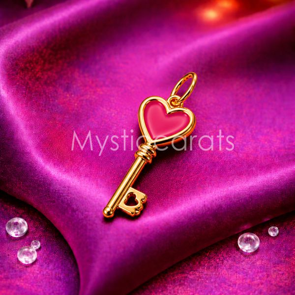 925 Sterling Silver Heart Key Pendant