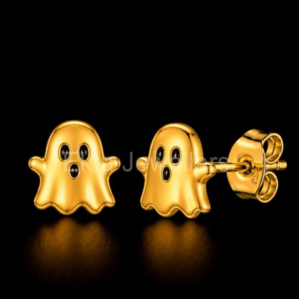 Ghost 925 Sterling Silver Stud Earrings
