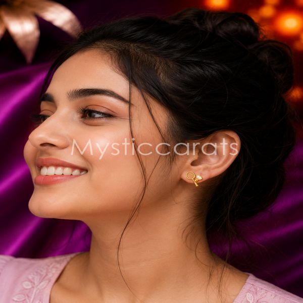 925 Sterling Silver Gold Plated Badminton Racket and Shuttlecock Stud Earrings - Image 3