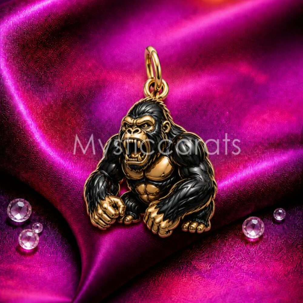 925 Sterling Silver Gorilla Pendant