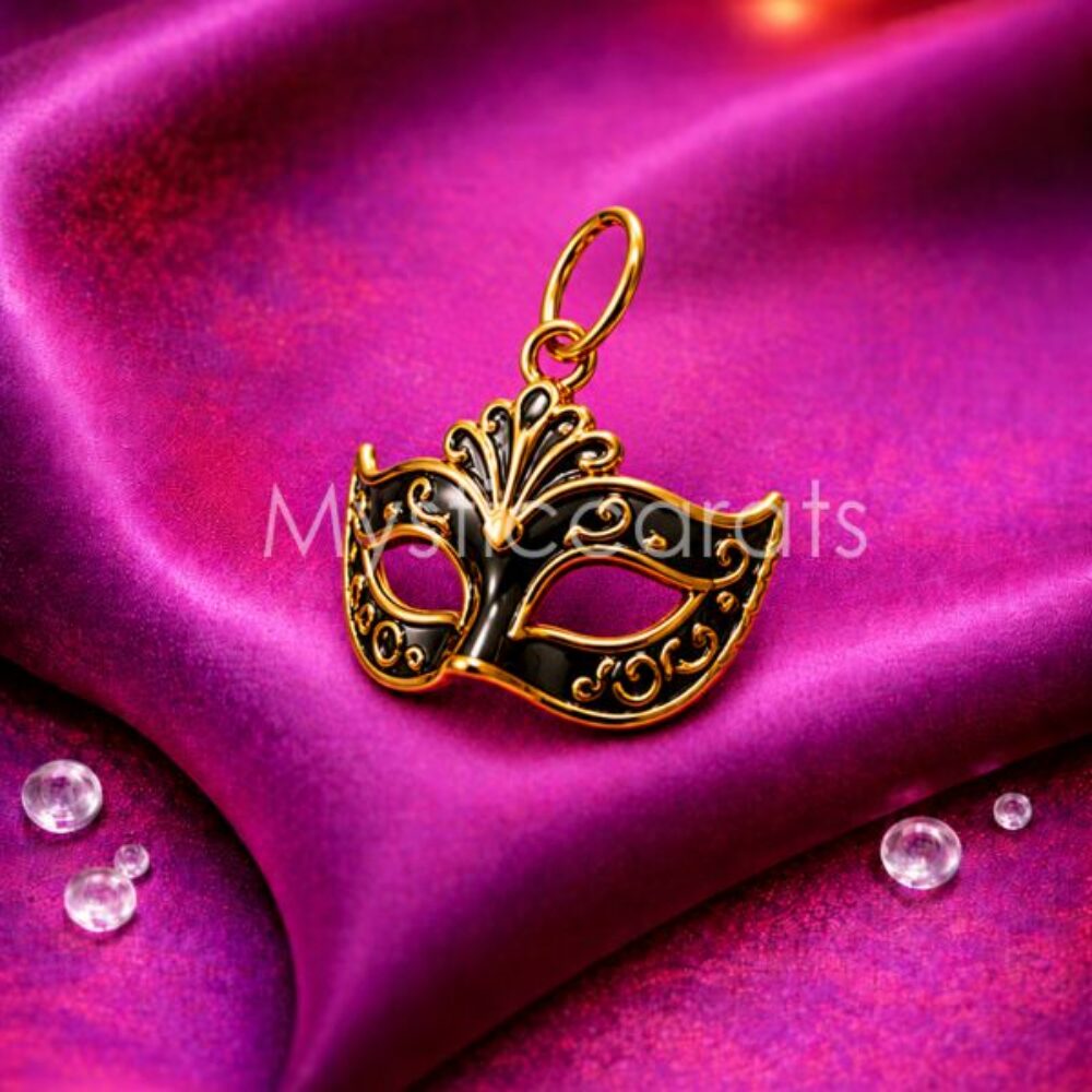 925 Sterling Silver Masquerade Mask Pendant