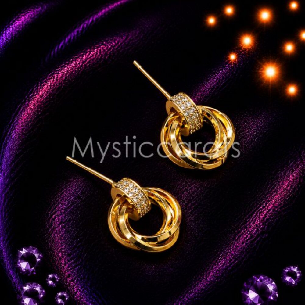 925 Sterling Silver Gold Plated Gold Twisted Hoop Stud Earrings