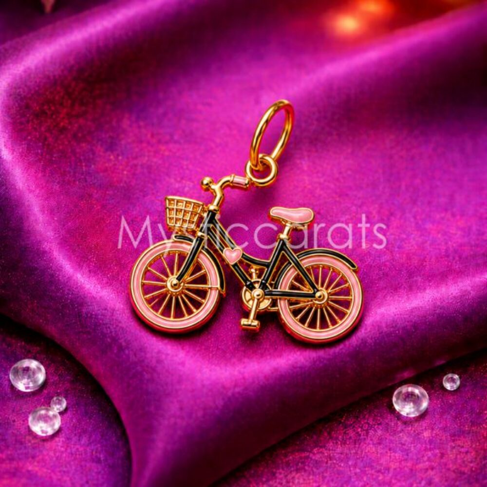 Pink Bicycle Charm Pendant