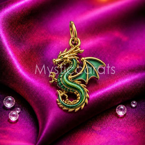 Green Dragon Charm Pendant