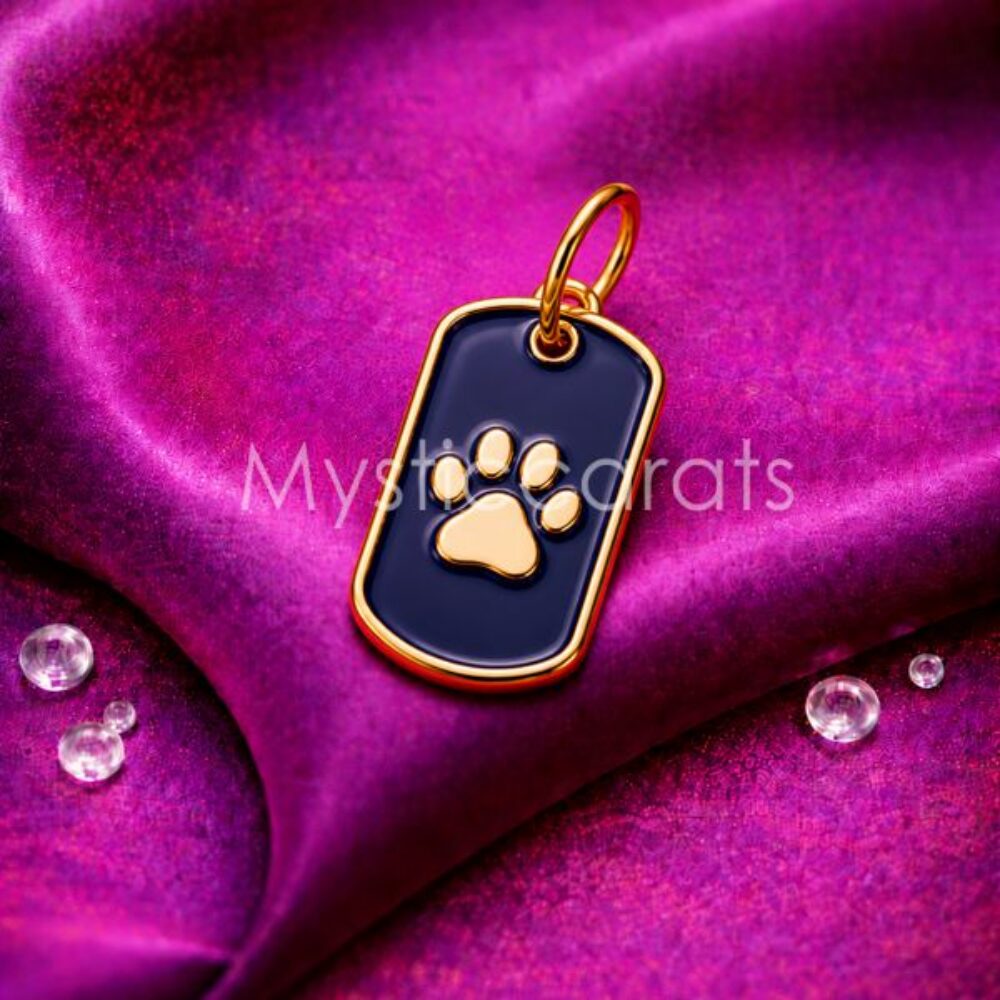 Paw Print Tag Charm Pendant