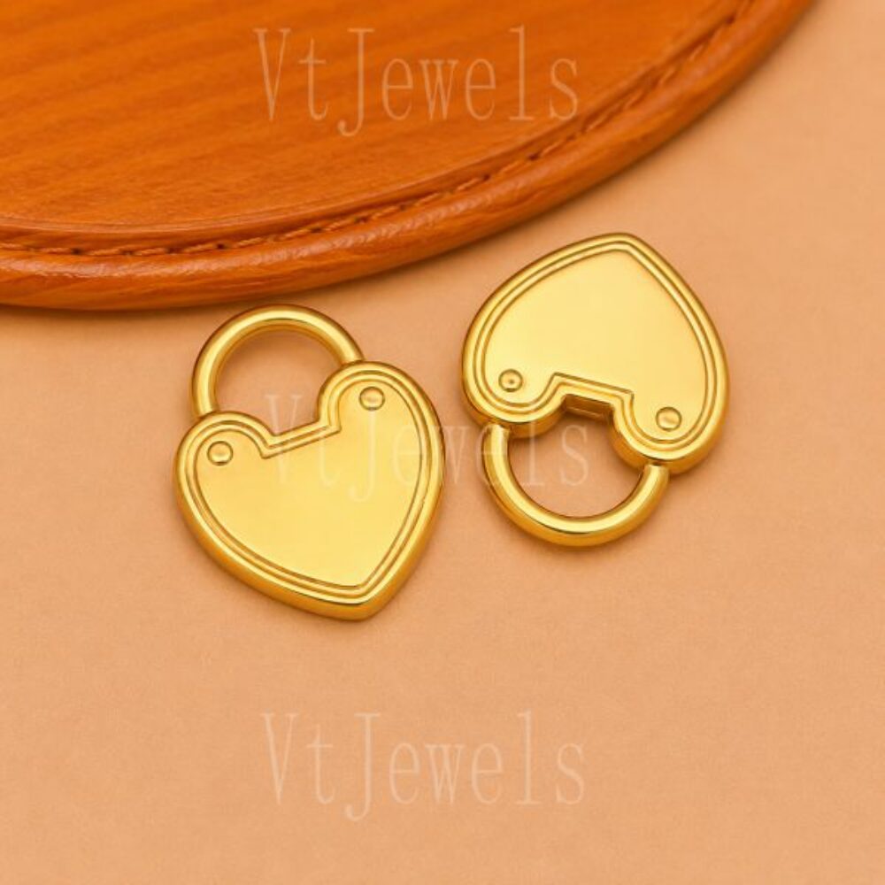925 Sterling Silver Heart Padlock Charm