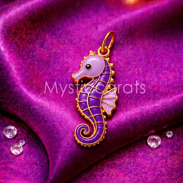 Turquoise Seahorse Charm Pendant - Image 3