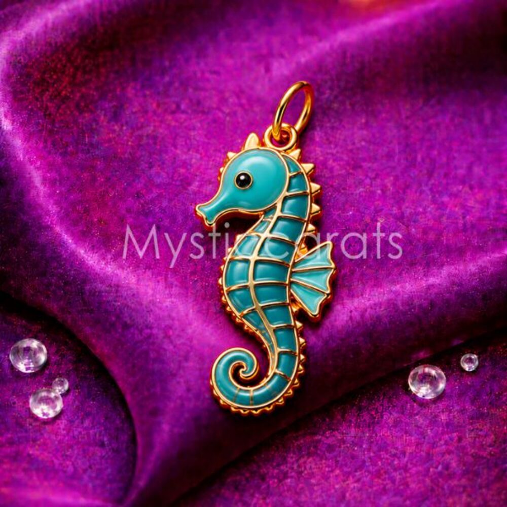 Turquoise Seahorse Charm Pendant