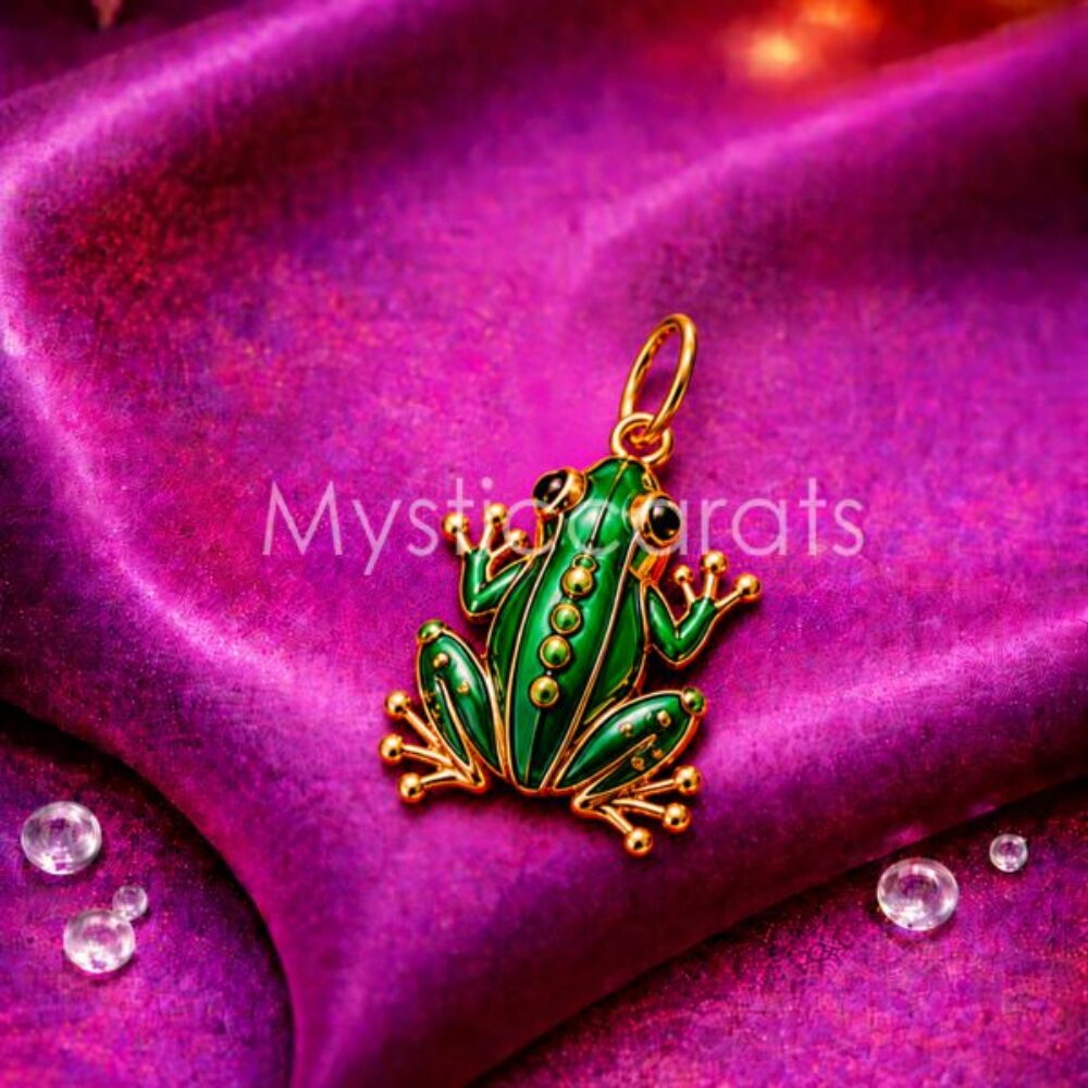 925 sterling silver Green Frog Charm Pendant