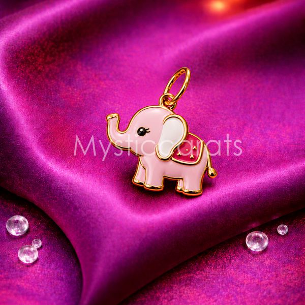 Pink Elephant Charm Pendant