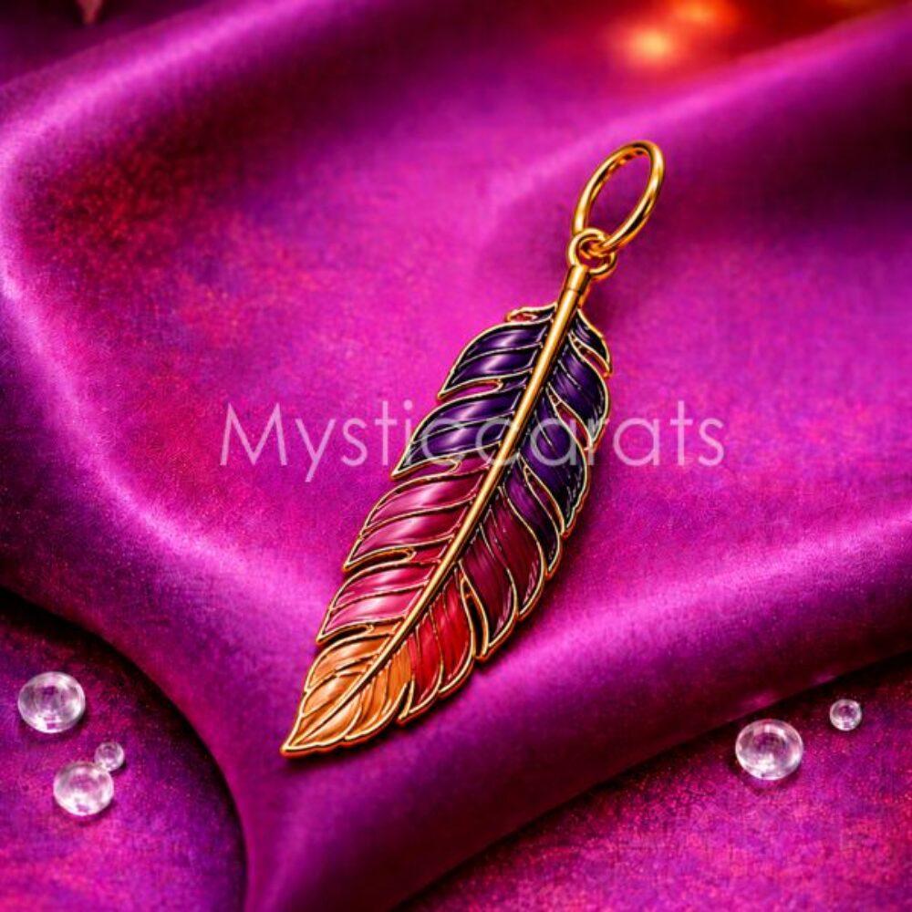 925 Sterling Silver Gradient Feather Pendant