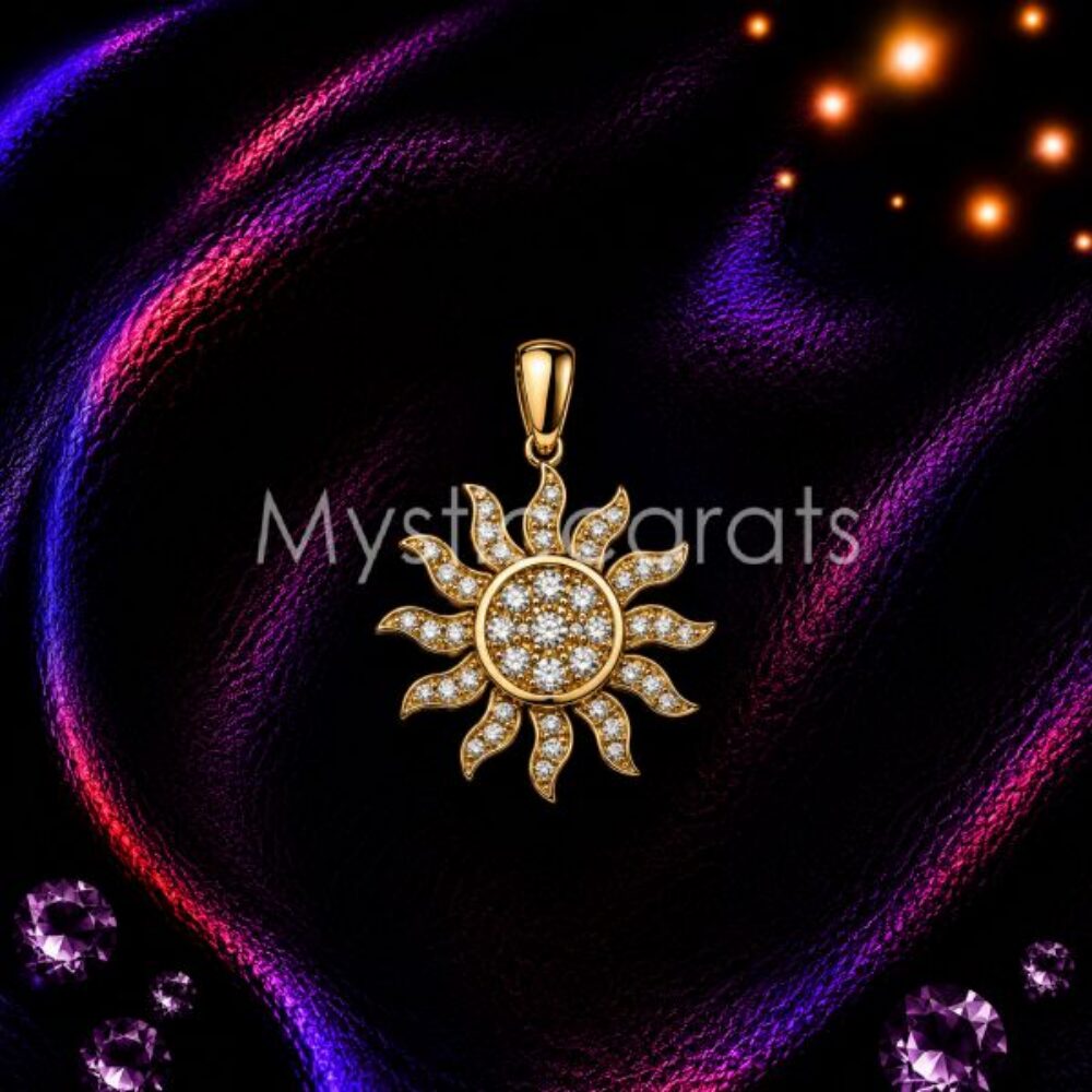 925 Sterling Silver Sun Pendant, Gold Vermeil Celestial Necklace,
