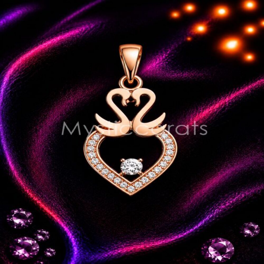 925 Sterling Silver Swan Heart Pendant