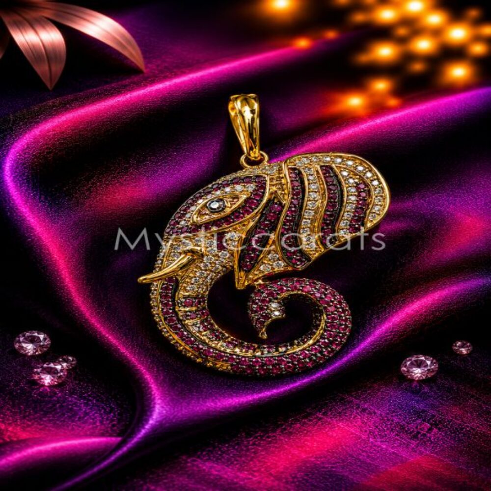 925 Sterling Silver Elephant Pendant, Rose Gold Elephant Charm