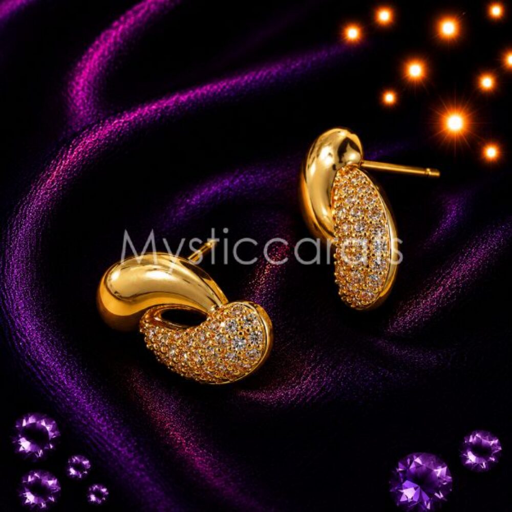 925 sterling silver Pavé diamond Heart Hoop Earrings