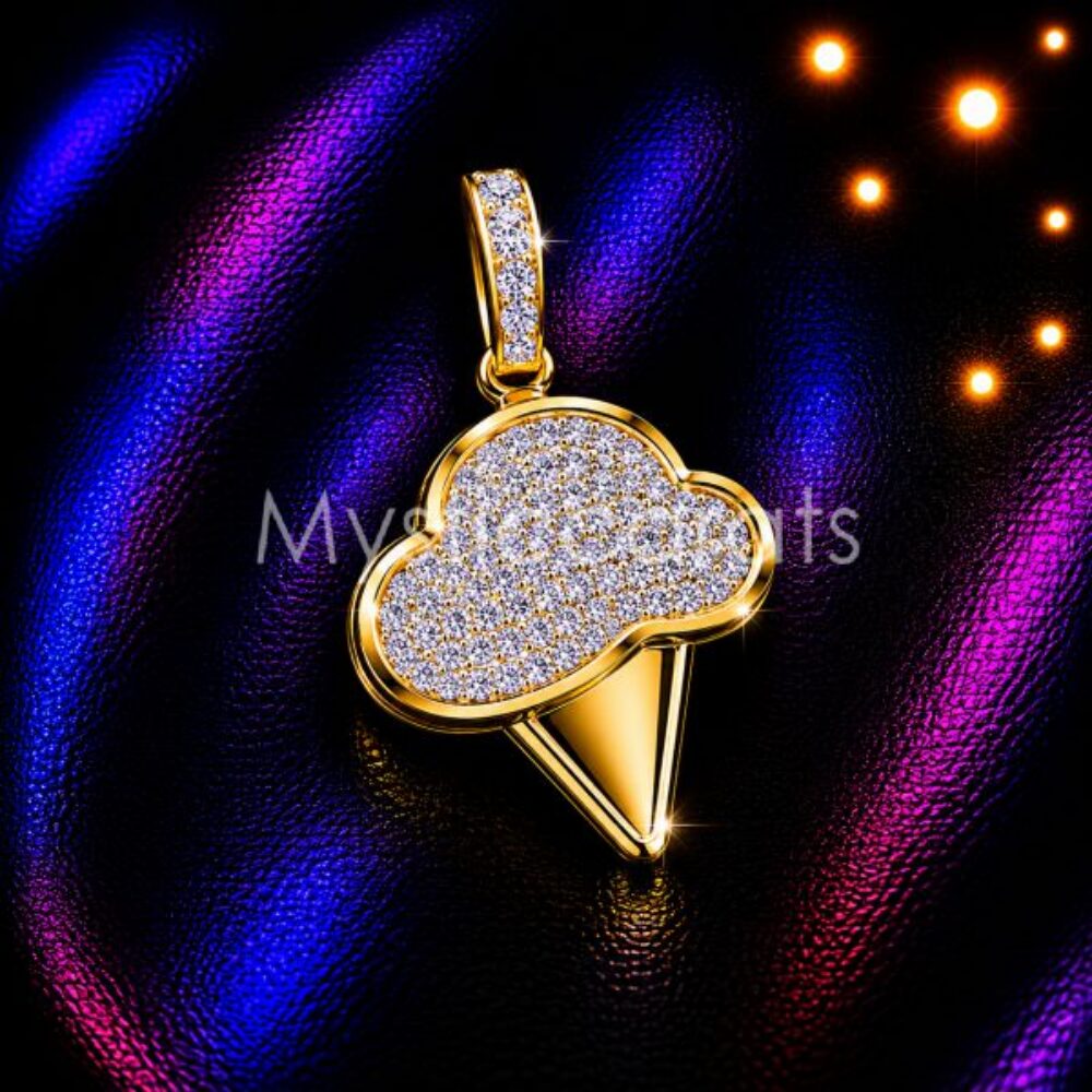 Diamond Ice Cream Cone Pendant