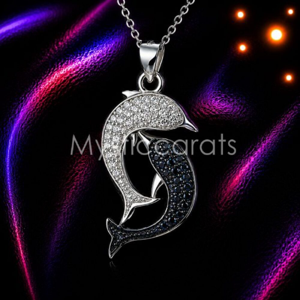 925 sterling silver Dolphin Pendant Necklace