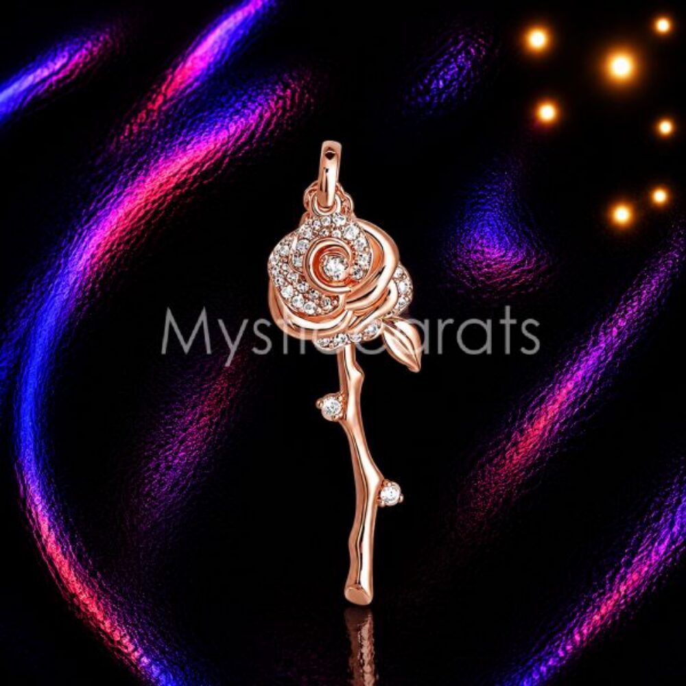 925 sterling silver Rose Flower Pendant