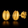 Golden Coffee Bean Studs - 925 Sterling Silver