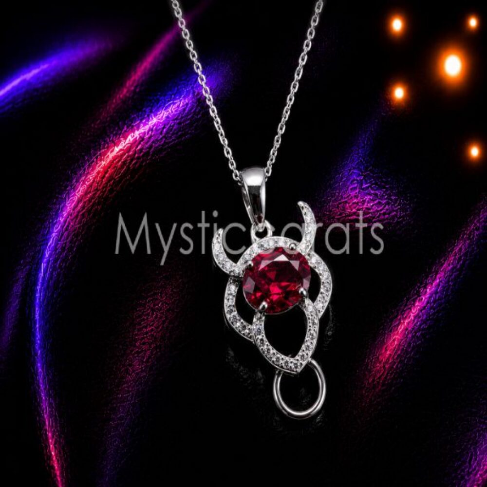 Red Gemstone Kitty Charm
