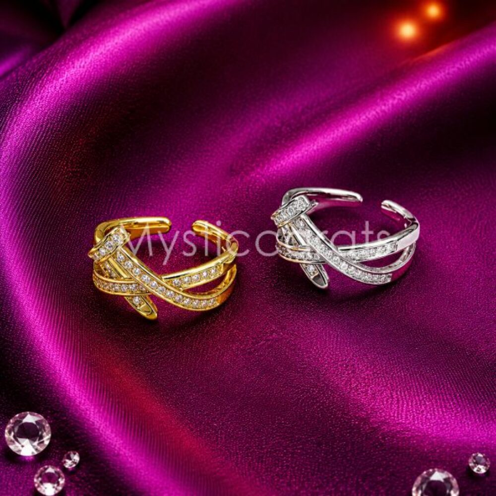 One Pcs 925 Sterling Silver Criss Cross Ring