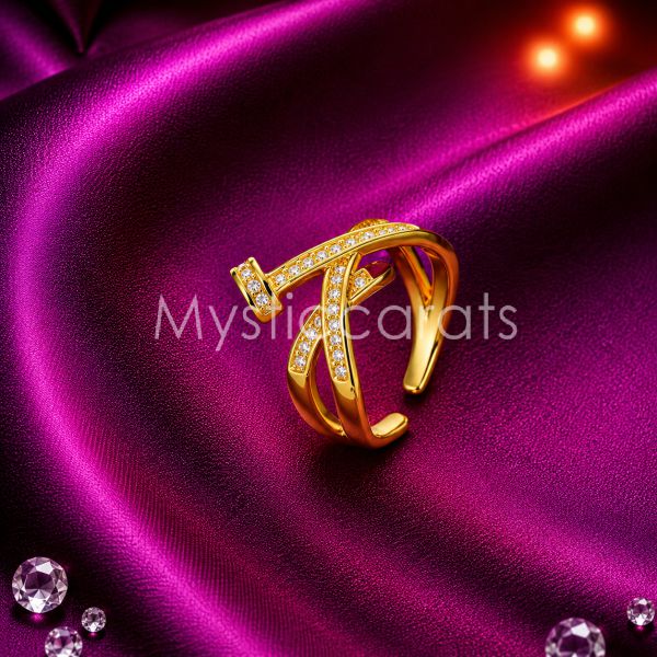 One Pcs 925 Sterling Silver Criss Cross Ring - Image 4