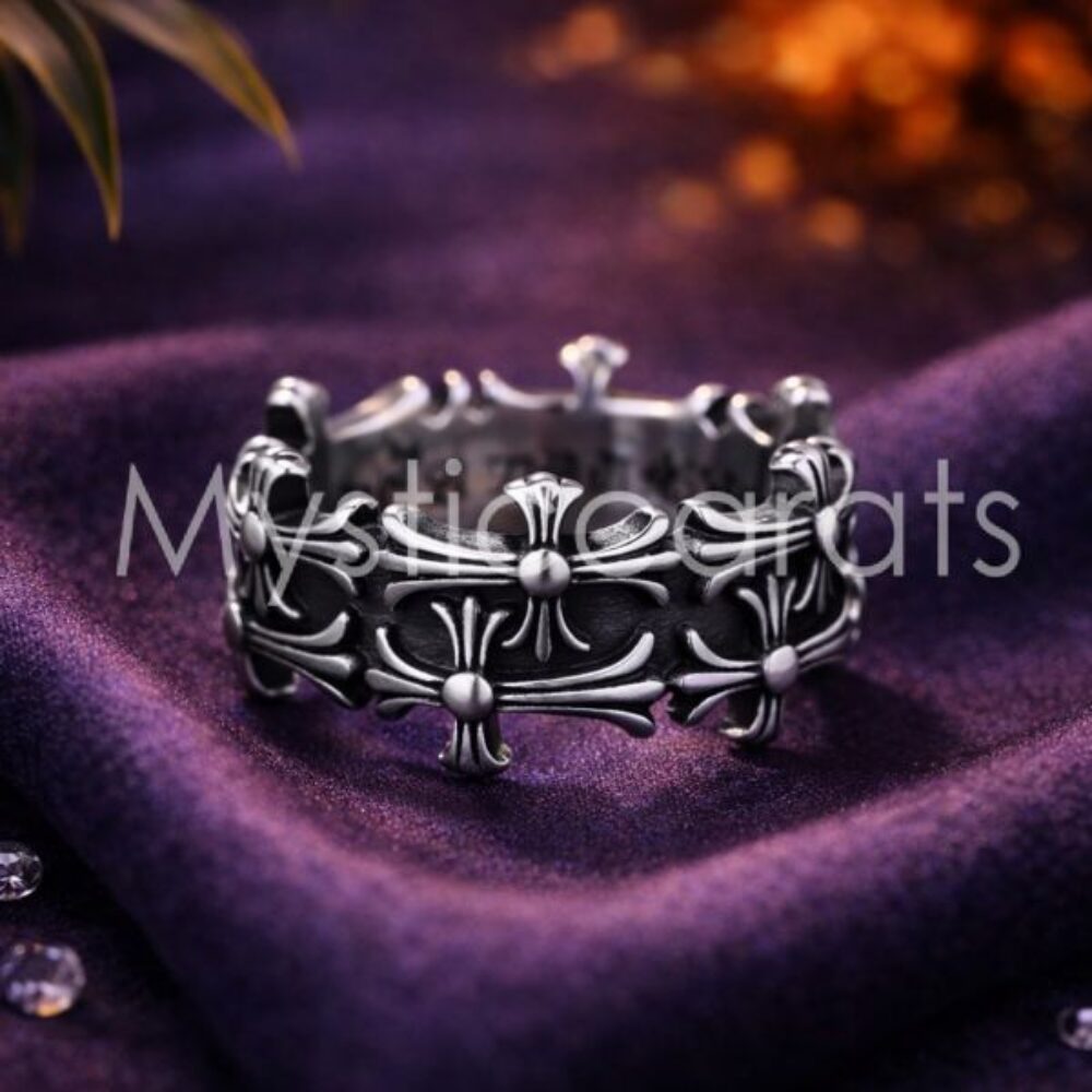 Vintage Gothic Cross Spinner Ring