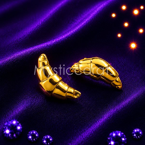925 sterling silver Croissant Stud Earrings