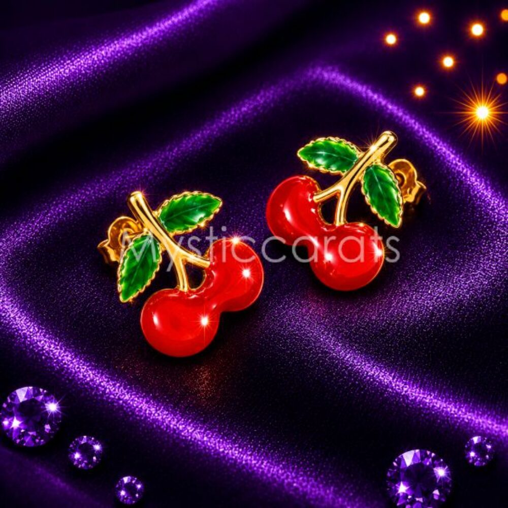 925 sterling silver Cherry Stud Earrings