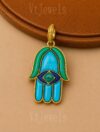 925 Sterling Silver Hamsa Hand Pendant