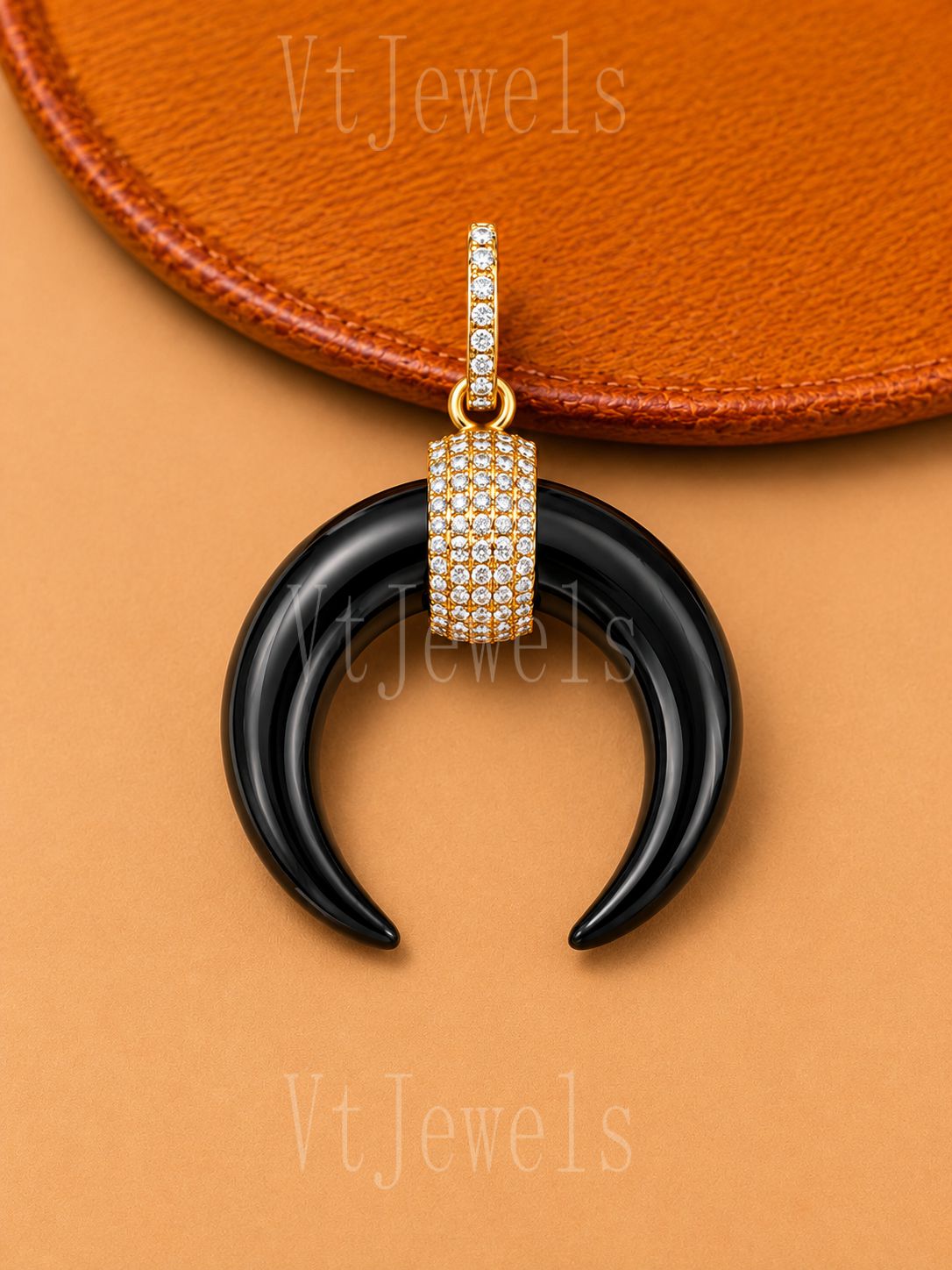925 Sterling Silver Black Horn Pendant