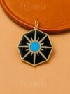 925 Sterling Silver Turquoise Octagon Pendant