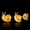 925 Sterling Silver Golden Snail Studs