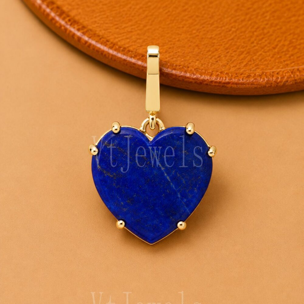 925 Sterling Silver Lapis Lazuli Heart Pendant