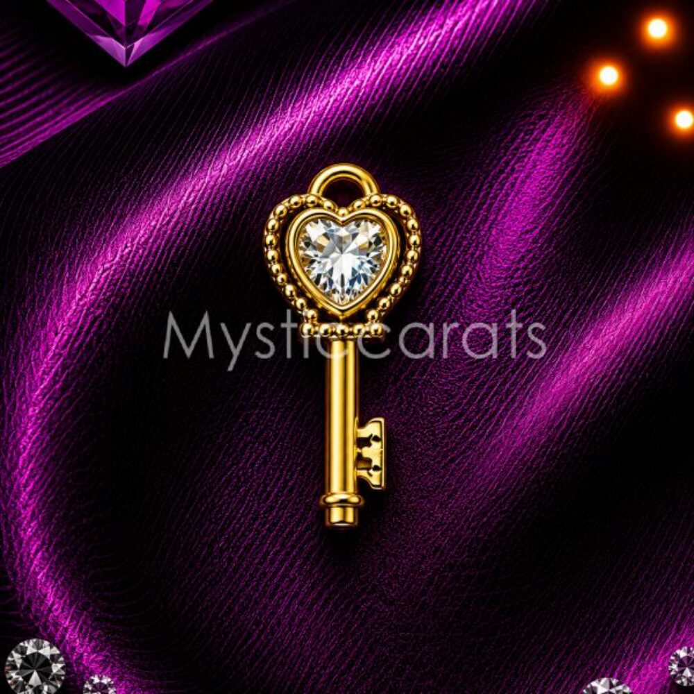 925 Sterling Silver Heart Key Pendant