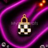 Black White Checkered Handbag Charm Pendant