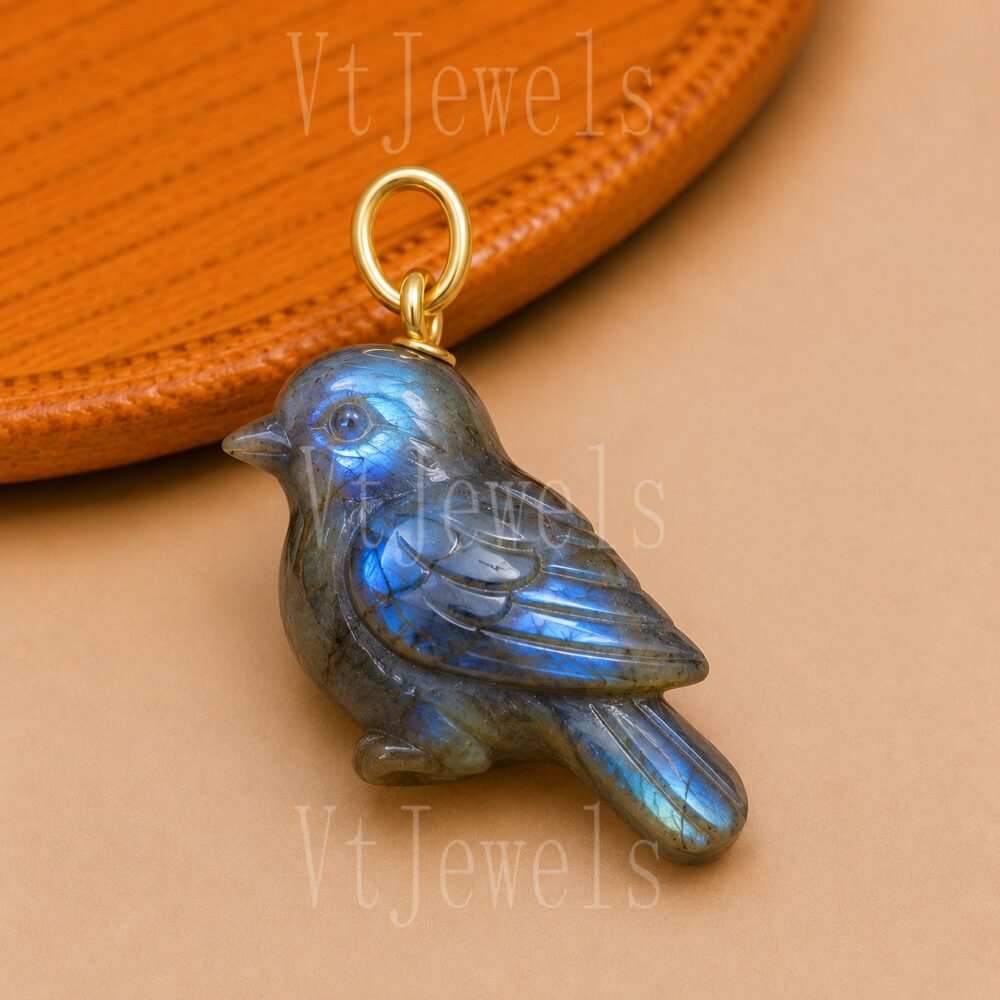 925 Sterling Silver Blue Bird Pendant