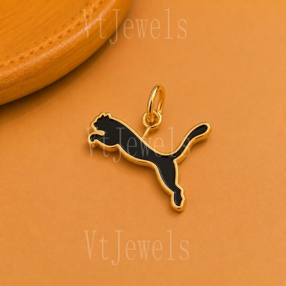 Black Panther Enamel Pendant Charm