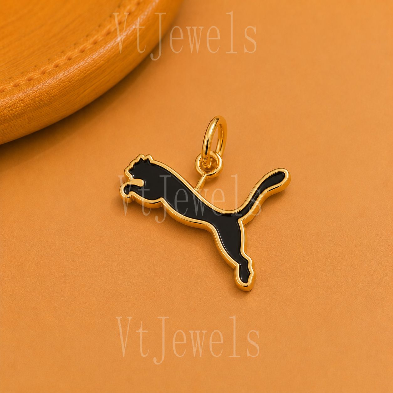 Black Panther Enamel Pendant Charm