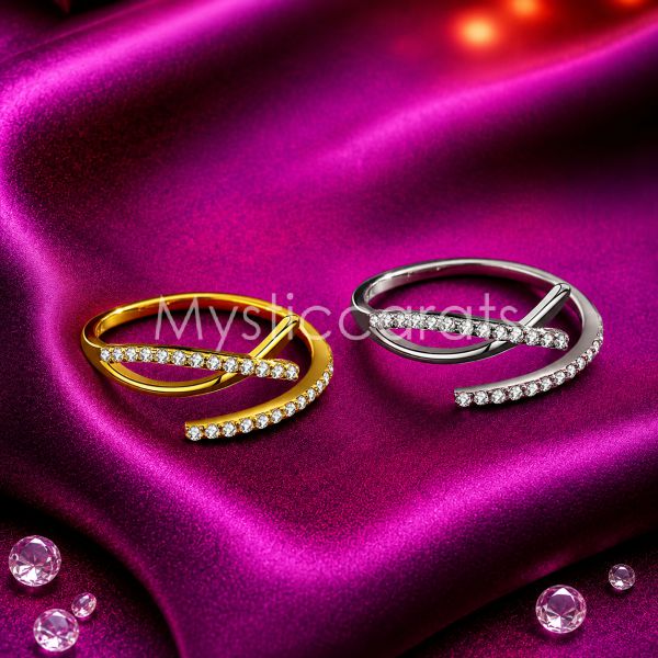 One Pcs 925 Sterling Silver Criss Cross Open Ring
