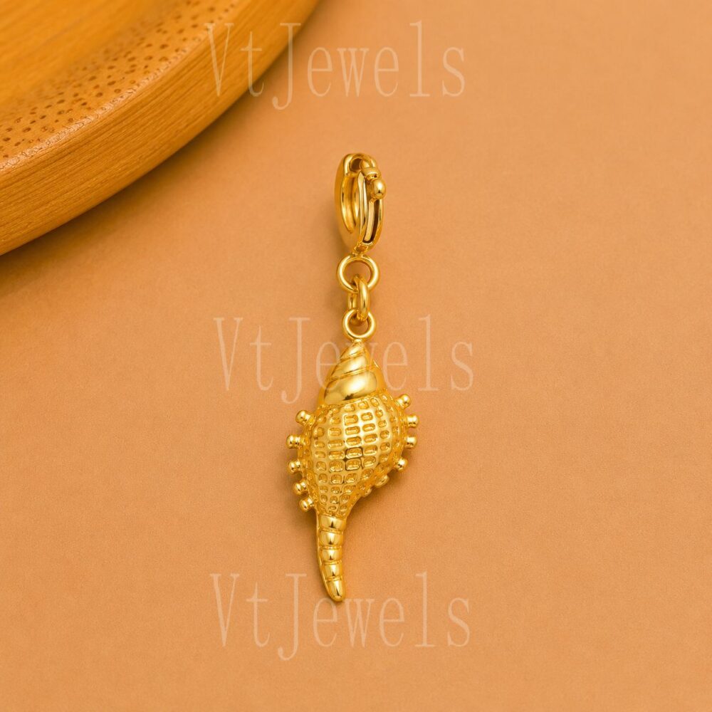 925 Sterling Silver Conch Shell Charm Pendant