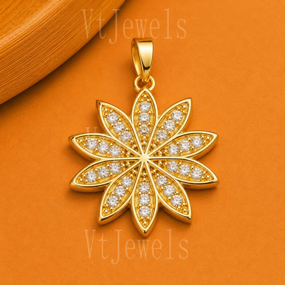 925 Sterling Silver Floral Pendant