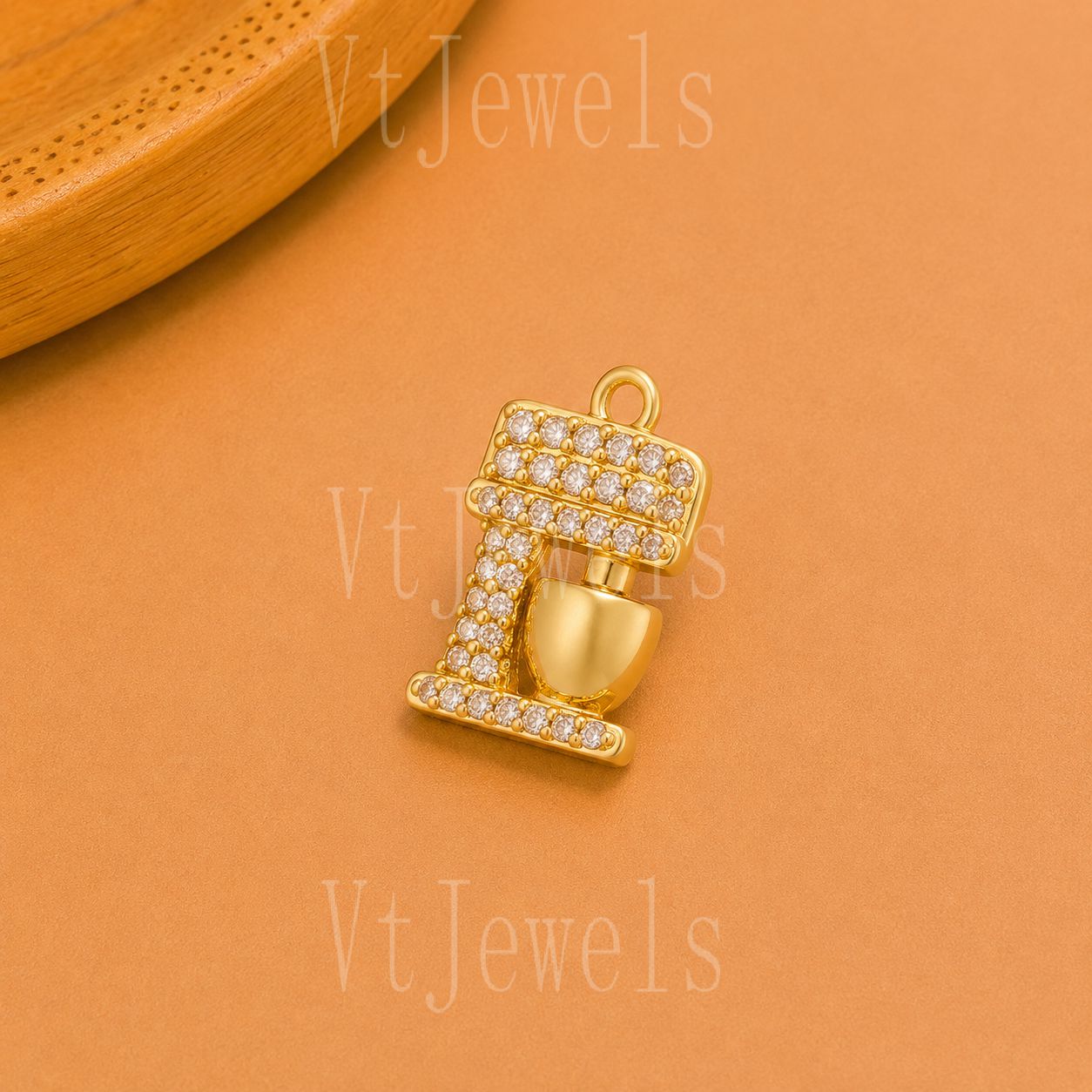 925 Sterling Silver Gold Plated Coffee Cup Pendant