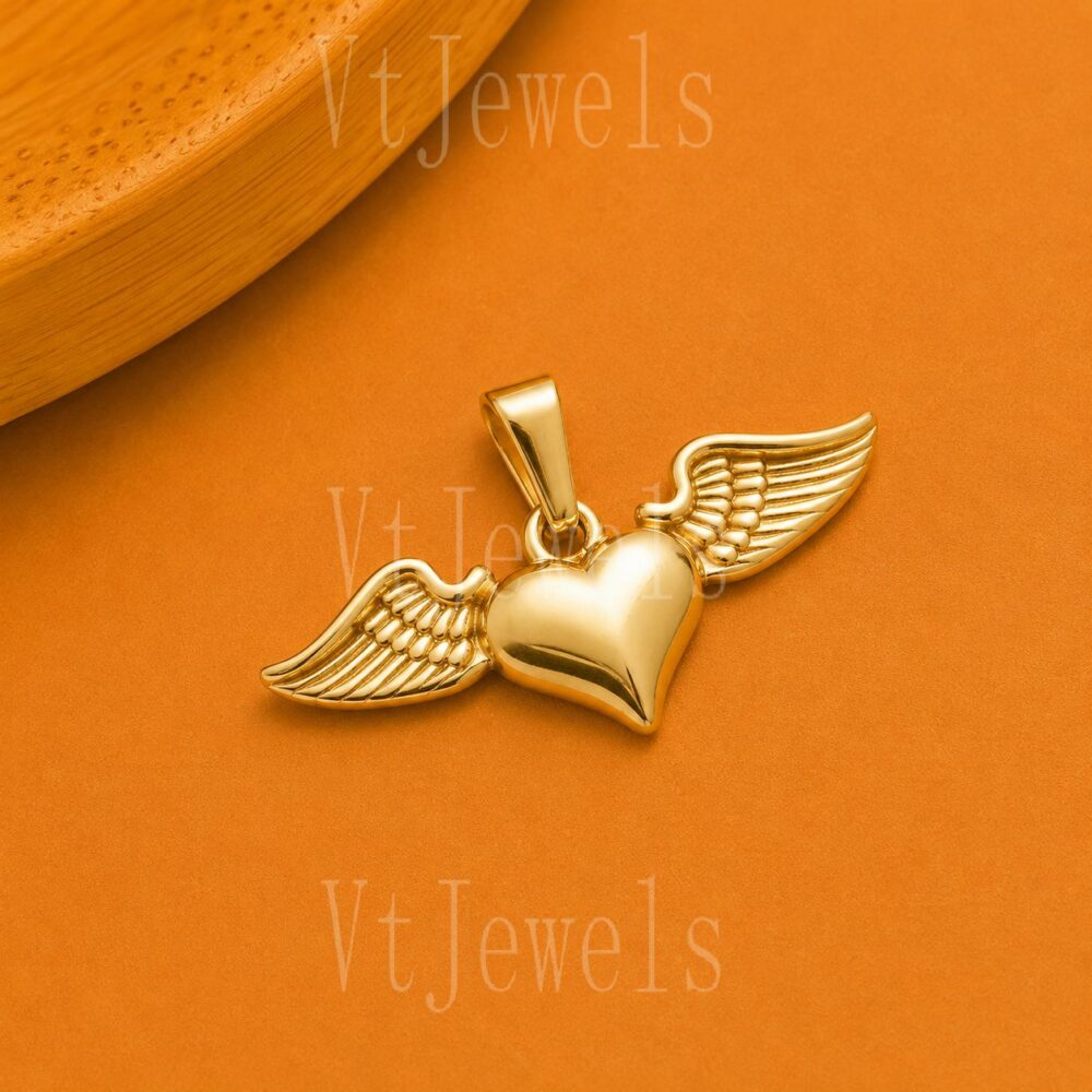 925 Sterling Silver Winged Heart Pendant